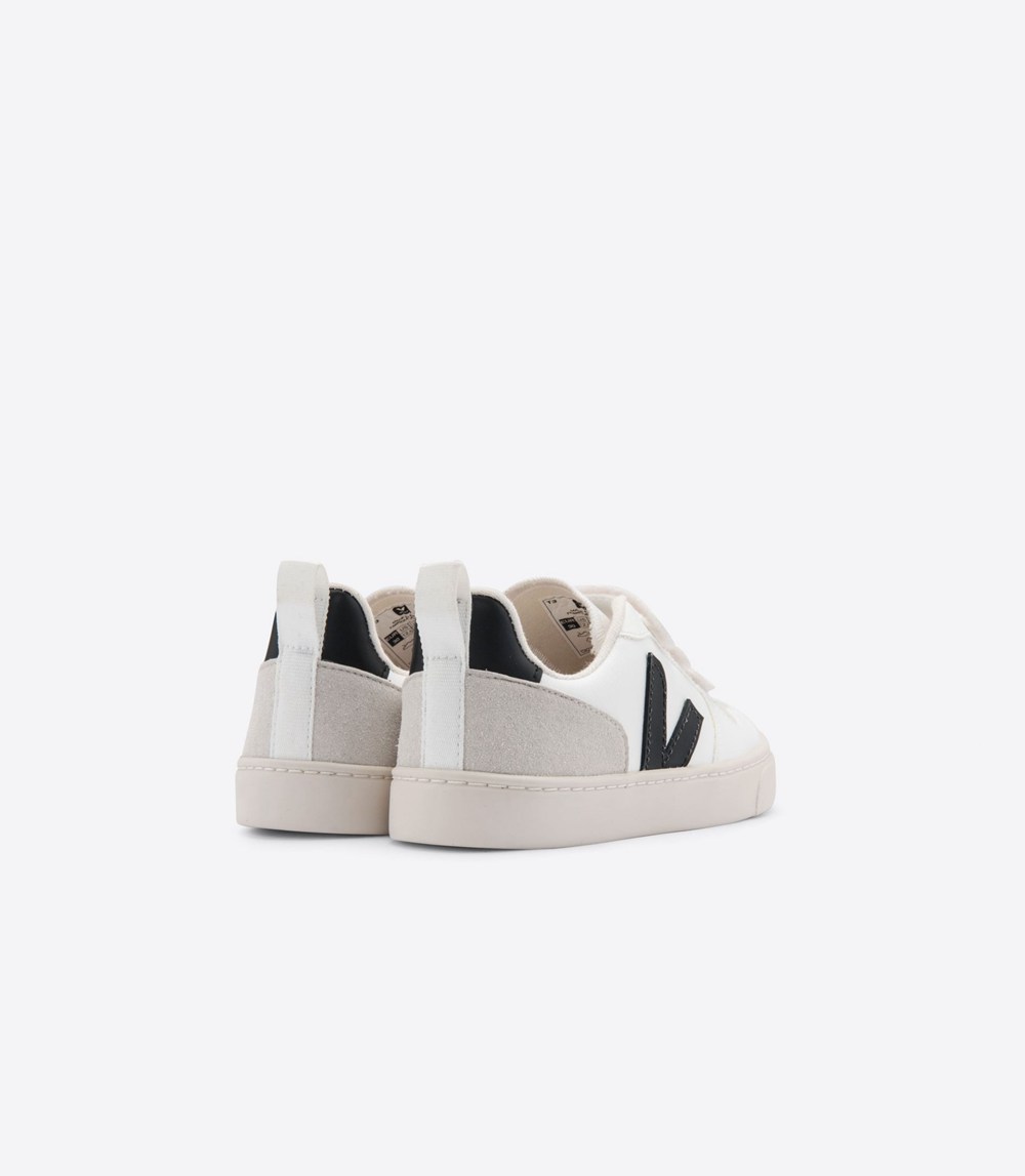 Veja Sneakers Kids - V-10 Velcro Cwl - White/Black - 3794RMPUD
